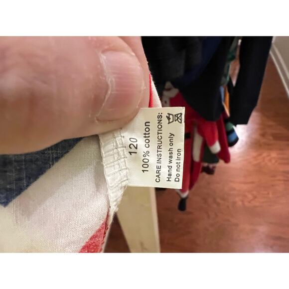 Girls Royal Gem Chevron Dress – Size 120 (Girl's 6/7) – Red, White, and Blue - Picture 4 of 5